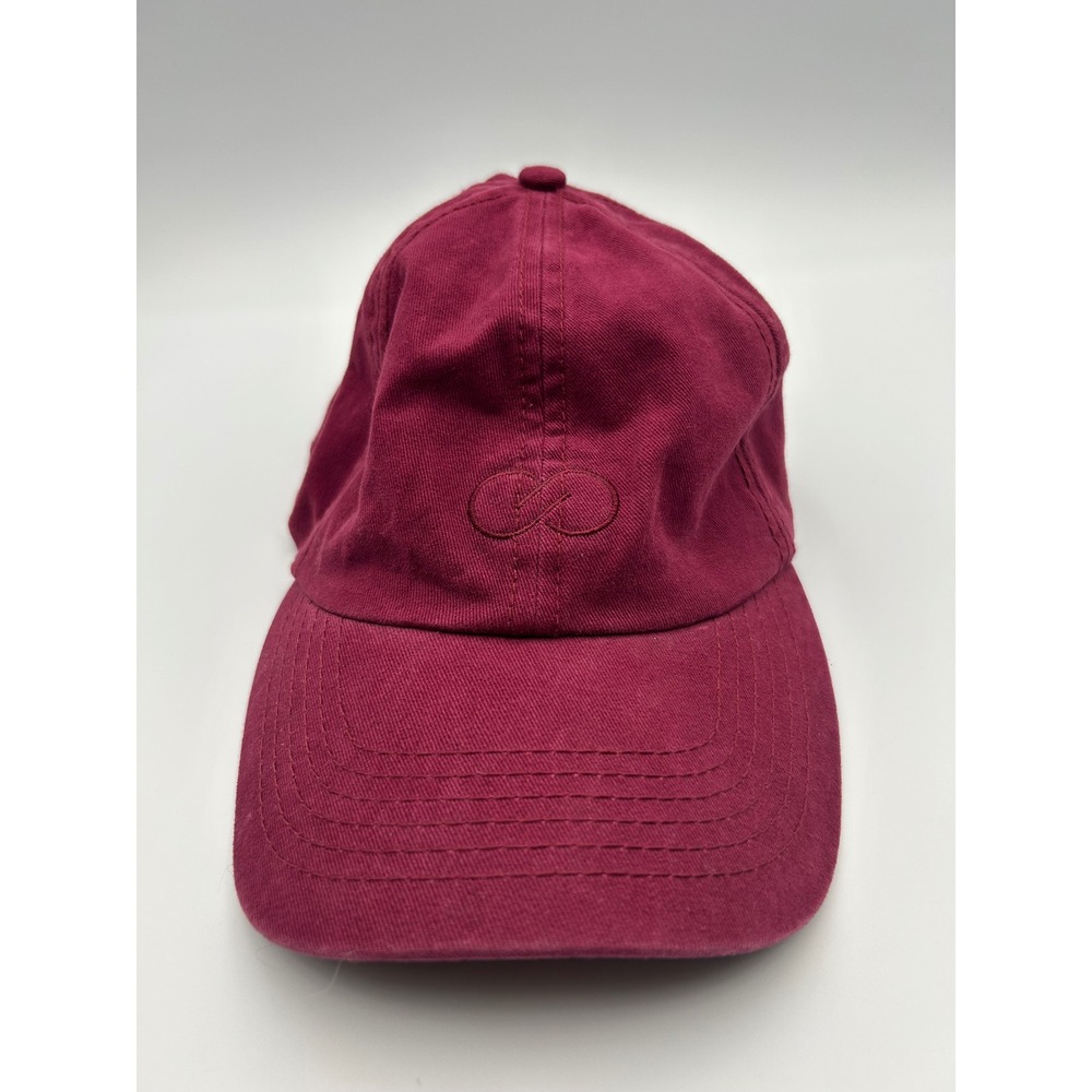Burgundy Cotton Baseball Cap Infinity Logo Adjustable Dad Hat Maroon - Picture 2 of 4